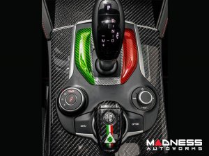 Alfa Romeo Giulia Key Fob Cover  - Carbon Fiber - Black w/ QV Logo